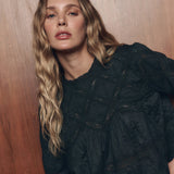 The Lattice Lace Victorian Top Black