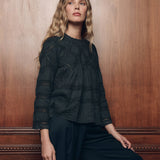 The Lattice Lace Victorian Top Black