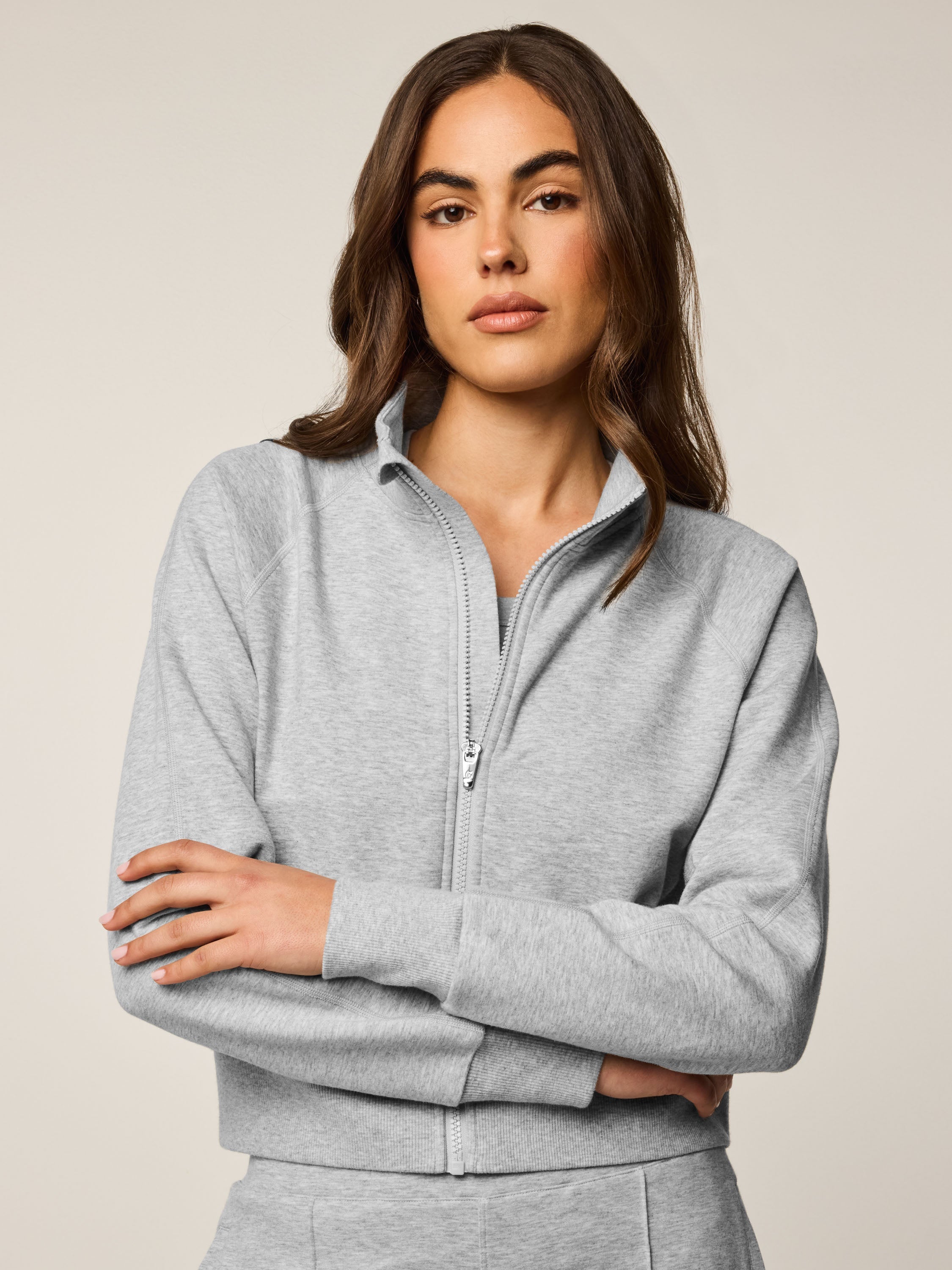 Ojai Full Zip Light Grey Heather front