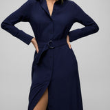 Ashe Shirt Dress — Maltese Blue
