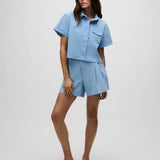 Phoenix Short Sleeve Button Down Wolf Blue