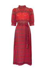 Langley Dress Essex Block Border Red