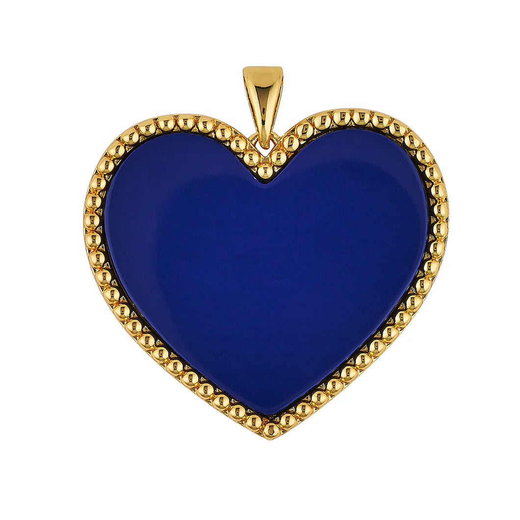 Beaded Heart Pendant Lapis