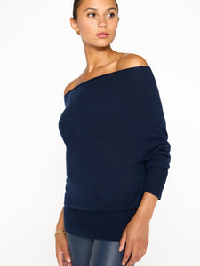 Lori Off Shoulder Sweater Baltic Navy