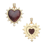 LOVE Dolce Carved Heart Pendant Classic Rolo Chain
