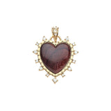 LOVE Dolce Carved Heart Pendant Classic Rolo Chain