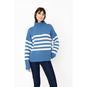The Lucca Sweater French Blue/Cream