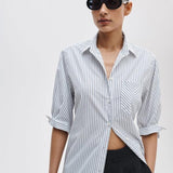 rag & bone Lucia Striped Cotton Mini Dress Navy/Stripe - back