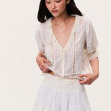 Maurelle Cotton Lace Blouse Ivory