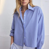 Marin Striped Combo Shirt Blue Stripe