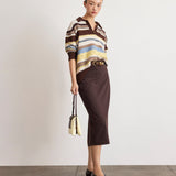 Matilda Skirt Dark Fig/Cream Multi