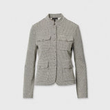 Mercer Refine Knit Blazer Black Plaid