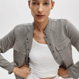 Mercer Refine Knit Blazer Black Plaid