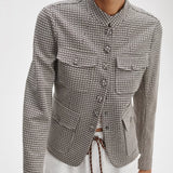 Mercer Refine Knit Blazer Black Plaid