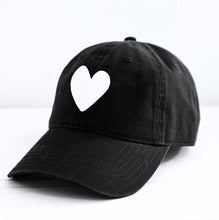 Baseball Hat Heart Patch Black/White