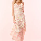 Nocelle Floral Dress White Peach