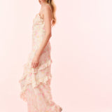 Nocelle Floral Dress White Peach