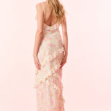 Nocelle Floral Dress White Peach