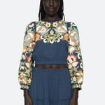 WILHELMINA EMB L/SLV TOP (D1)