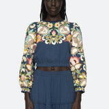 WILHELMINA EMB L/SLV TOP (D1)