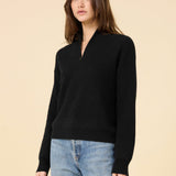 Colorado Half-Zip Cashmere Pullover Black