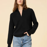 Colorado Half-Zip Cashmere Pullover Black