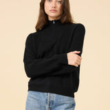 Colorado Half-Zip Cashmere Pullover Black