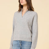 Colorado Half-Zip Cashmere Pullover Heather Grey