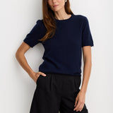 Serafina Cashmere T-Shirt Navy