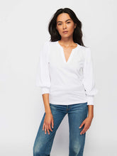 Flora Peasant Tee White