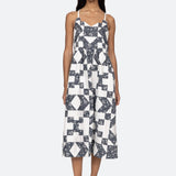 Ana Patchwork Dress Navy