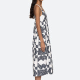 Ana Patchwork Dress Navy