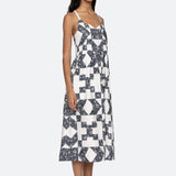 Ana Patchwork Dress Navy