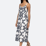 Ana Patchwork Dress Navy
