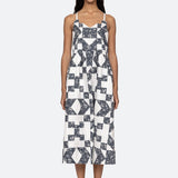Ana Patchwork Dress Navy
