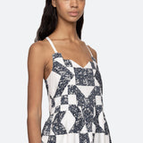 Ana Patchwork Dress Navy