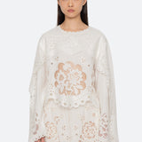 Sea NY Gardener Emb L/Slv Blouse White front