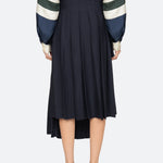 Sea NY Taliyah Suiting Pleated Midi Skirt Navy detail
