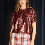 Pixie Top Mulberry Sequins