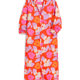 Rory Maxi Shirt Dress Orange and Pink Floral