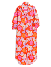 Rory Maxi Shirt Dress Orange and Pink Floral
