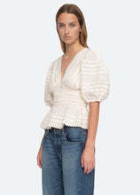 Mable Cambric Puff Sleeve Top Cream