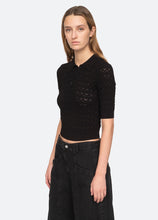 Rue Polo Short Sleeve Sweater Black