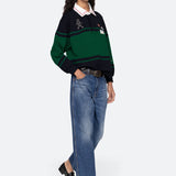 Carolyn Rugby Shirt Green/Navy Multi