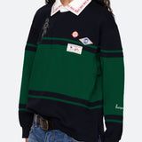 Carolyn Rugby Shirt Green/Navy Multi