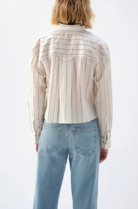 Ruth Crop Shirt Bone/Neptune