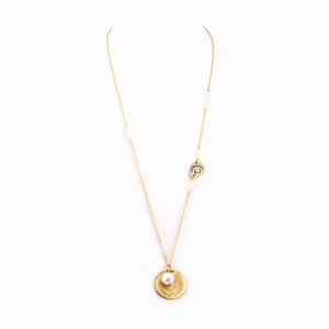 Besos Gold Coin/Pearl Necklace