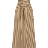 Vera Dress Carmen Stripe Sand Cedar