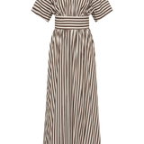 Oda Maxi Dress Norway Stripe Espresso