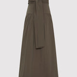 Gathered Strapless Tie Back Dress Khaki